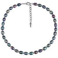 Колье (Жемчуг бензиновый 6мм, г/п: родий 44-49 см) Uvelina NR73 0250R-34N