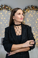 Колье Чокер (кристаллы графит, до 40 см, 18х13.5 см) Италия Claudio Canzian 002 05 838