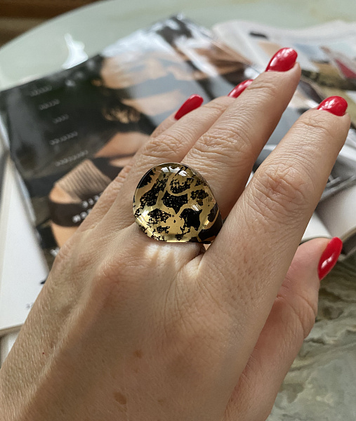 Кольцо Future 18.5 золото/черное ENZO BENZO Италия