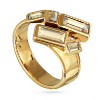 Кольцо Богемия (кристаллы шампань, г/п: золото,от 17,5 регулир) Uvelina SW00 0045G-016R