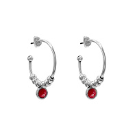 Серьги (муранское стекло - красный., г/п: серебро) 233602-03 Испания Ciclon New Cocco