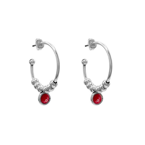 Серьги (муранское стекло - красный., г/п: серебро) 233602-03 Испания Ciclon New Cocco