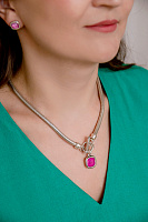 Колье Ciclon EMO812-31 (кристалл фуксия,г/п: серебро, 43 см) Испания