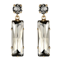 Серьги (кристаллы графит, 4,4х1см, 13 гр.) Италия Claudio Canzian 002 02 713