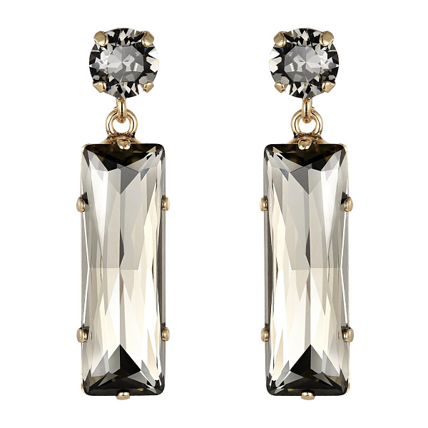 Серьги (кристаллы графит, 4,4х1см, 13 гр.) Италия Claudio Canzian 002 02 713