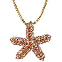 Колье (кристалл розовый, персиковый 3,7х3,2 см, 82 см) Италия Claudio Canzian 002 05 808