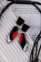 Серьги Prue indy красный/черный/белый, Голландия ZSISKA