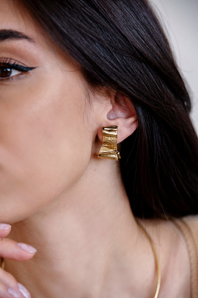 Серьги (г/п: золото, 2,8 см) Греция Kalliope 022 02 034