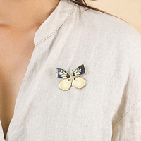 Брошь Mariposa (перламутр,г/п: золото, 4,5х3,5 см) 10-23907 Франция Nature Bijjoux 