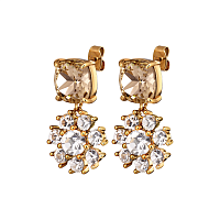 Серьги POPPY (кристалл медовый, прозрачный, г/п: золото, 3.2х1,8 см) Дания DYRBERG/KERN 470118