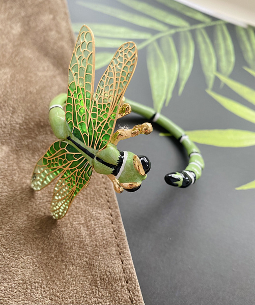 Браслет Стрекоза (эмаль, г/п: золото) Италия ANNIBALE BALDINI 007 05 012