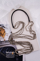 Колье Федерика (Богемское стекло: серо-бежевое, нат.кожа) Италия Perfetto