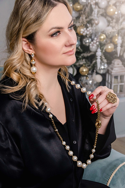 Колье (майорка 12-20 мм, кристалл прозрачный, 101 см) Италия Claudio Canzian 002 05 879