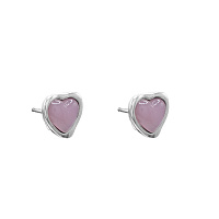 Серьги муранское стекло - розовый, г/п: серебро 241603-38 Испания Ciclon New Cuore