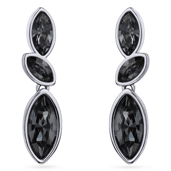 Серьги Эдем (кристаллы темно-серые, г/п: родий) Uvelina SW00 0110R-014E1