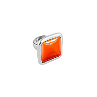 Кольцо (муранское стекло, оранжевый, г/п: серебро, регул.17-18) 243500-11-9 Испания  Ciclon Kubik 