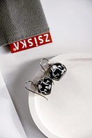 Серьги серебряный/черный 2.7х2 см Голландия ZSISKA