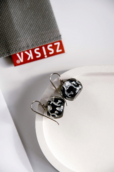 Серьги серебряный/черный 2.7х2 см Голландия ZSISKA