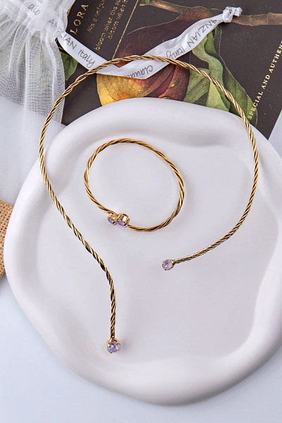 Браслет Поцелуйчик (кристаллы сиренево-лунные) Италия Claudio Canzian 002 04 167