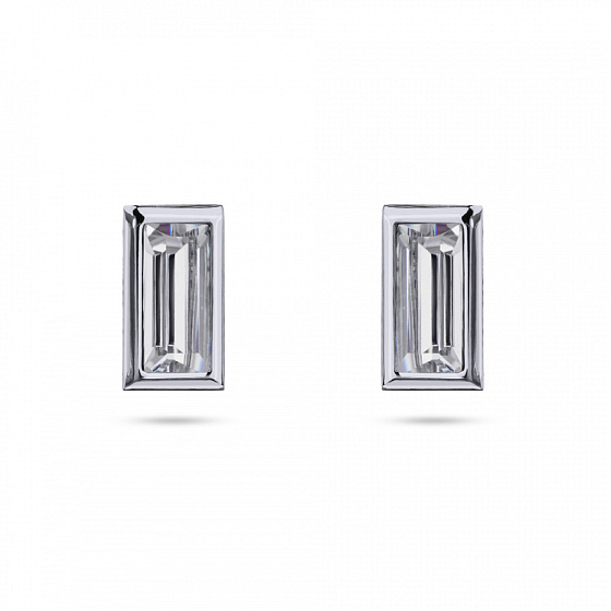 картинка Пусеты Богемия (кристаллы прозрачные, г/п: родий) Uvelina SW00 0045R-001E ювелирный  магазин Калина являющийся официальным дистрибьютором в России 