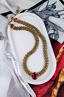 Колье Капля (Кристалл красный, 48 см, 0.9 см.,1,8х1,4 см) Италия Claudio Canzian 002 05 836   