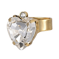 Кольцо Сердце (Кристалл прозрачный, 1,6х1,4 см, регулируется) Италия Claudio Canzian 002 01 506