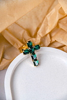 Кольцо Крест (кристаллы зеленые, 3,2х2,2 см) Италия  Claudio Canzian 002 01 509