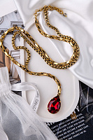 Колье (кристалл красный, 79,5 см, кулон 11,3х2 см) Италия Claudio Canzian 002 05 396