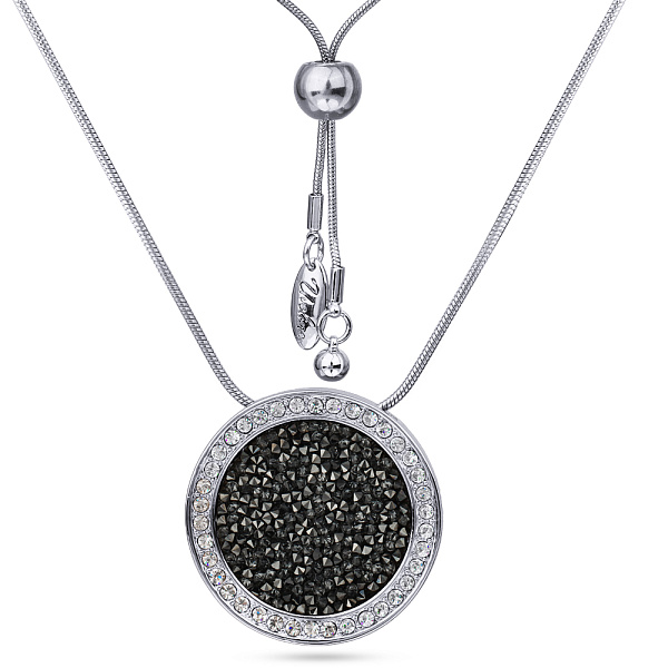 Колье Галактика (Кристаллы темно-серые, г/п: родий, 86 см) Uvelina SW00 0060R-014P1