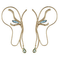 Серьги (кристаллы голубые, зеленые, 10х4.5 см, 23 гр.) Греция Kalliope 002 02 106