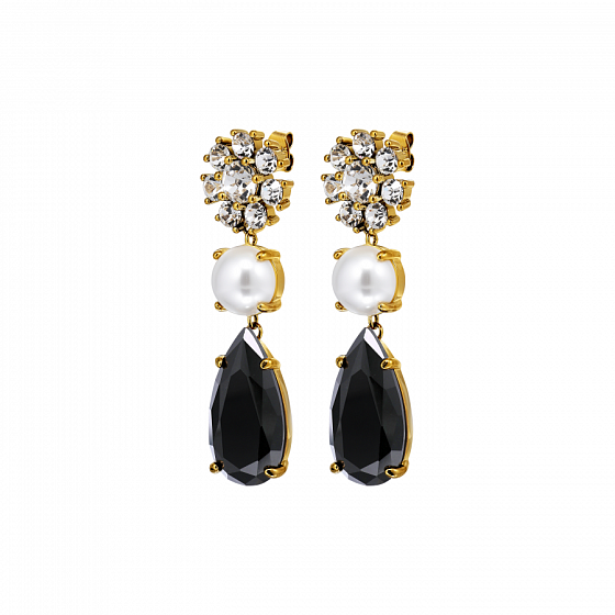 картинка Серьги MISIA (майорка, г/п: золото, 6.2х1.3 см) Дания DYRBERG/KERN 470094 ювелирный  магазин Калина являющийся официальным дистрибьютором в России 