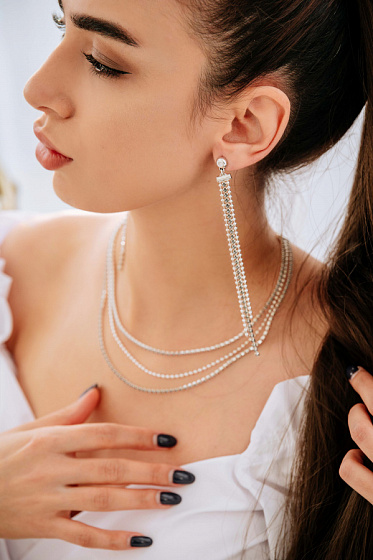 картинка Серьги VIDDA, Eternity, австрийский кристалл, VD23 2-01787 (серый) Испания ювелирный  магазин Калина являющийся официальным дистрибьютором в России 