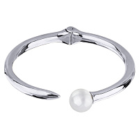 Браслет Гвоздь (майорка белая 12 мм, г/п: родий) Uvelina MG04 0001R-01B