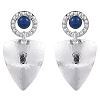 Серьги (агат, г/п: родий, 7,7х4 см, 23 гр.) Италия Claudio Canzian 002 02 722