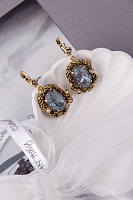 Серьги Анастасия (кристалл серый с гол.блеском, 4,5х2,1 см, 18 гр) Италия Claudio Canzian 002 02 378