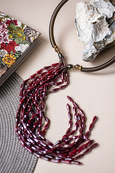 Колье Водопад (Богемское стекло, каучук) Италия Perfetto