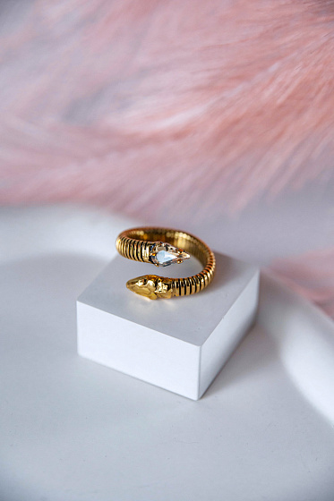 картинка Кольцо Змейка (кристалл медовый) Италия  Claudio Canzian 002 01 482 ювелирный  магазин Калина являющийся официальным дистрибьютором в России 