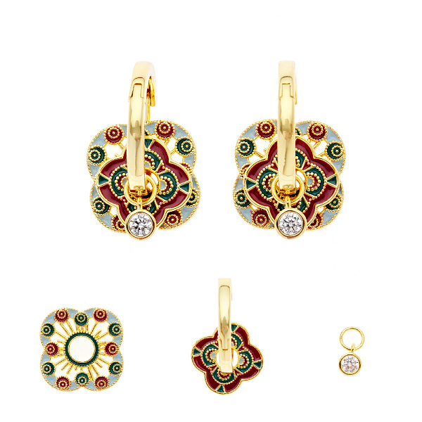 Серьги Amira (эмаль, прозрачный, 3х2 см) 23216G Австрия Oliwer Weber