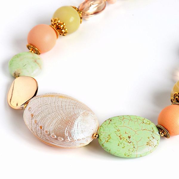 Колье (Варисцит, морская ракушка, палис.дерево) 10108161 Россия