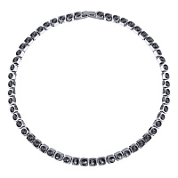 Колье Теннис (кристаллы темно-серые, г/п: родий 4 мм, 36-39 см) Uvelina SW00 0001R-014N