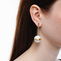 Серьги Solell (со сферами, белый, г/п: золото) Katerina Vassou KV23-307564G