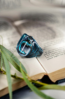 Кольцо 18,5 Tutti Mix бирюзовый/серый ENZO BENZO Италия