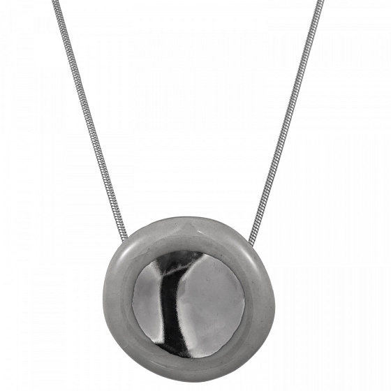 картинка Колье (керамика серый, г/п: серебро, длина 50.5 см, D 3.4 см) Испания  01905042 Maximilianas ювелирный  магазин Калина являющийся официальным дистрибьютором в России 