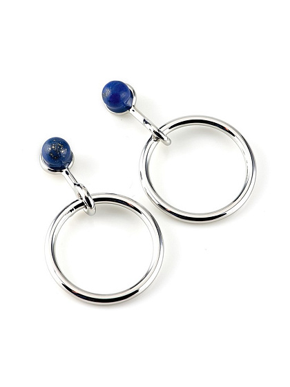 картинка Серьги (Лазурит, Г/п: родий.) Китай Borgia 20112510 ювелирный  магазин Калина являющийся официальным дистрибьютором в России 