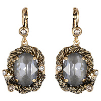 Серьги Анастасия (кристалл серый с гол.блеском, 4,5х2,1 см, 18 гр) Италия Claudio Canzian 002 02 378