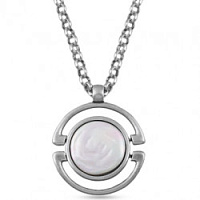 Колье (Майорка белая, г/п: античное серебро) 7100 Испания МК10 0072-1f1