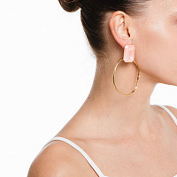 Серьги Geranium (с кристаллом, розовый, г/п: золото) Греция Katerina Vassou KV25.1-308873GPINK 