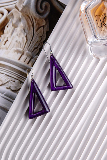 картинка Серьги Tria фиолетовый 3.5х2.2 см Голландия ZSISKA P190501PURPQ00 ювелирный  магазин Калина являющийся официальным дистрибьютором в России 