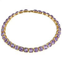 Колье Теннис (кристалл: пурпурный 8 мм, г/п: золото 37-40см) Uvelina SW00 0010G-0161N