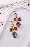 Серьги Банты (кристалл орхидея, прозрачный 5,5х2см) Италия Claudio Canzian 002 02 301